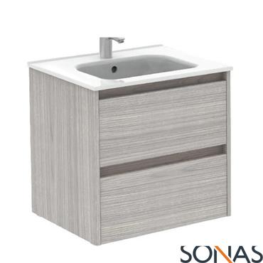 Sonas Smart Sandy Grey 2 Drawer 60Cm Vanity Unit
