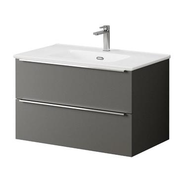 Kara 80Cm Wall Hung 2 Drawer Unit Matt Grey