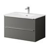 Kara 80Cm Wall Hung 2 Drawer Unit Matt Grey