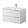 Kara 2 Drawer W/Hung Unit & Basin White 80Cm