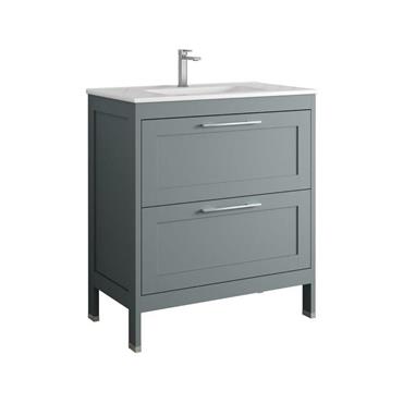 Corey 80Cm 2 Drawer Unit & Basin Matt Grey