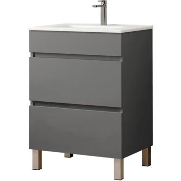 Jasmine 2 Drawer Unit & Basin Matt Grey 60Cm