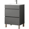 Jasmine 2 Drawer Unit & Basin Matt Grey 60Cm