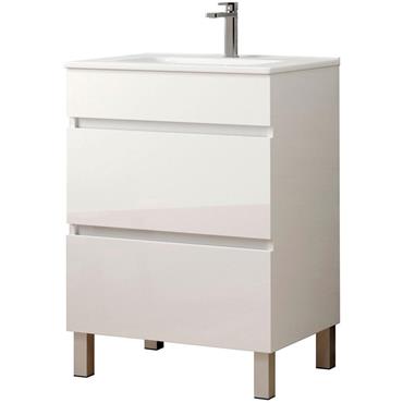 Jasmine 2 Drawer Unit & Basin White 60Cm