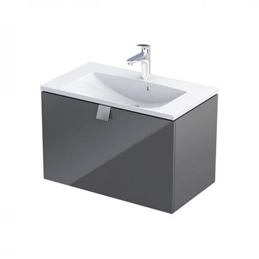 Bora 80Cm 1D Vanity Unit Gloss Graphite