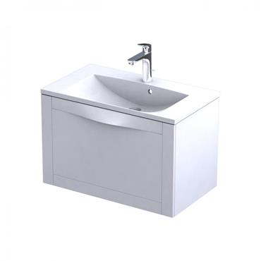 Kos 1 Drawer Wall Mount Unit Matt White 80Cm