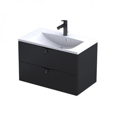 Serra 80Cm 2D Vanity Unit Matt Black