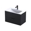 Serra 80Cm 2D Vanity Unit Matt Black