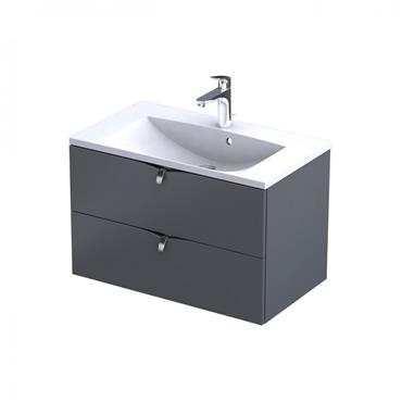 Serra 2 Drawer Wall Mount Warm Grey 80Cm