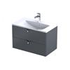 Serra 2 Drawer Wall Mount Warm Grey 80Cm