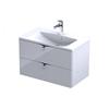 Serra 2 Drawer Wall Mount Unit Gl White 80Cm