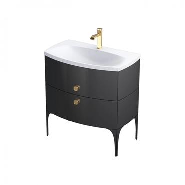 Regency 82Cm 2D Vanity Unit Gloss Black