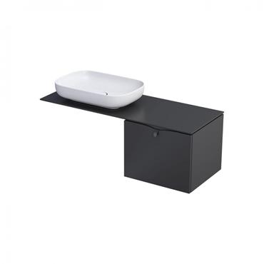 Serra 1 Drawer Wall Mount Unit Mat Black 50Cm