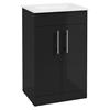 Strata Floor Mount Unit & Basin Black 50Cm