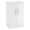 Strata Floor Mount Unit & Basin White 50Cm