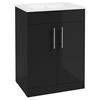 Strata Floor Mount Unit & Basin Black 60Cm
