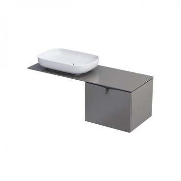 Serra 1 Drawer Wall Mount Unit Warm Grey 50Cm