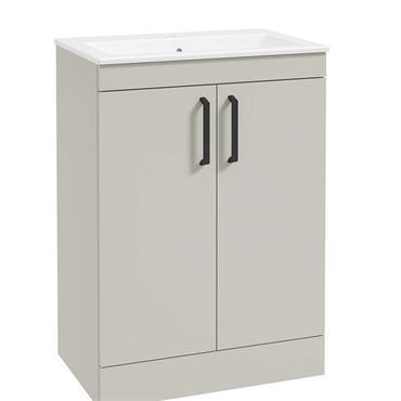 CORTA 2 Draw Floor Willow 60cm Black Handles