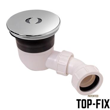 Top-Fix Shower Waste With Elbow Chrome