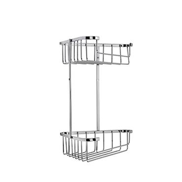 Croydex Wire 2-Tier Corner Basket Large