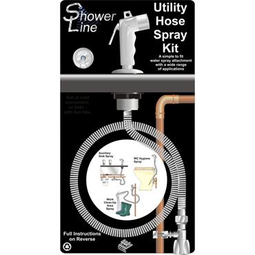 Shower Line Utility Hose Spray Kit Chrome