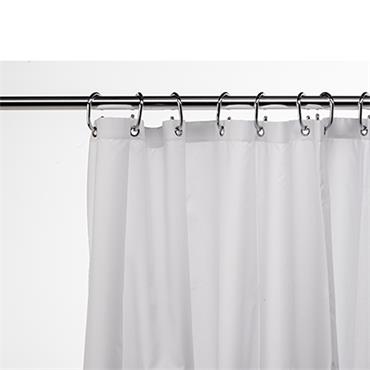 Croydex Textile Plain White Shower Curtain