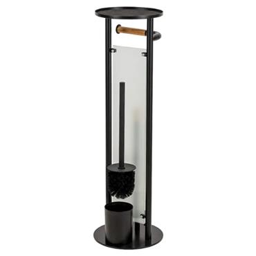 Croydex Toilet Butler Matt Black & Bamboo