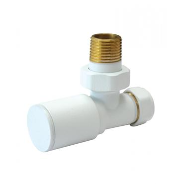 Aqualla Matt White Round Angled Rad Valves