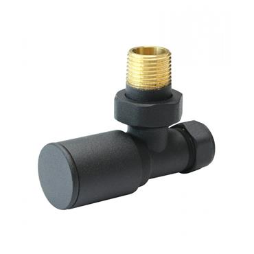 Aqualla Round Angled Rad Valves Matt Black