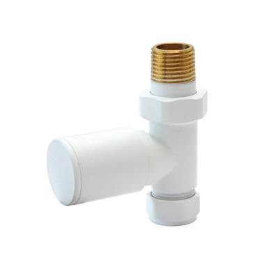 Aqualla Matt White Round Straight Rad Valves