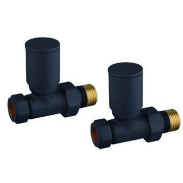 Black Round Straight Rad Valves (Aml)