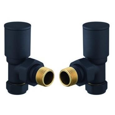 Black Round Angled Rad Valves (Aml)