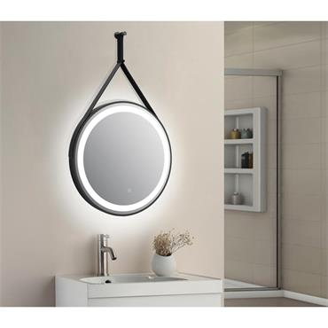 Delilah Orca Led Mirror Round Black 60cm
