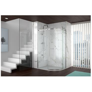 8 Series Frameless 900X760 1 Door Offset Quadrant