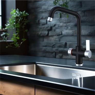 Clever 4 In 1 Kitchen Sink Tap Black/Chrome