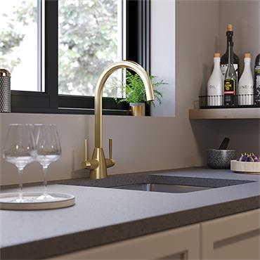 St James Ivy Brush Brass Sink Mixer