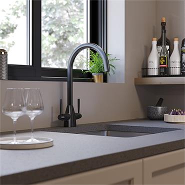 St James Ivy Black Sink Mixer (0.2Bar)