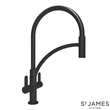 St James Rayne Black Sink Mixer (0.5Bar)