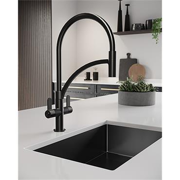 St James Rayne Black Sink Mixer (0.5Bar)