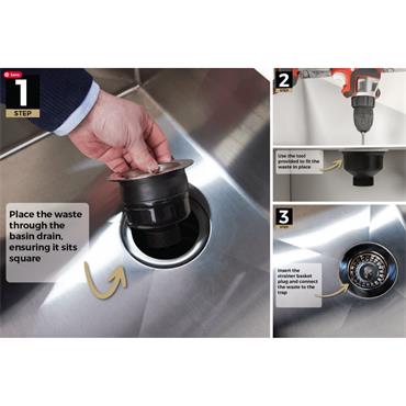 Top-Fix Sink Waste Chrome & Overflow