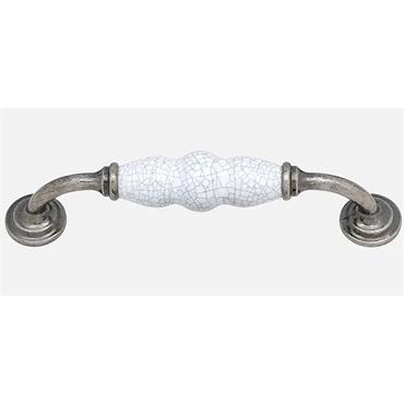 C42 White Crackled/Pewter D-Handle