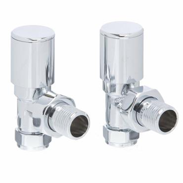 Eres Chrome Round Angled Rad Valves
