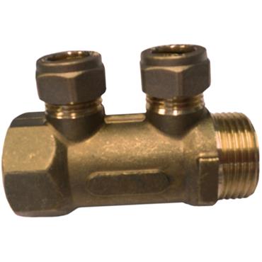 BRASS MANIFOLD 3/4 X 2 WAY 342WAY15"