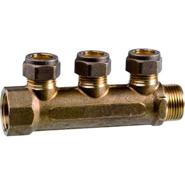 BRASS MANIFOLD 3/4  X 3 WAY 343WAY15"