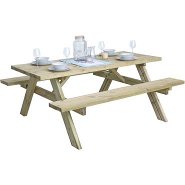 Pressure Treated Redwood Picnic Bench