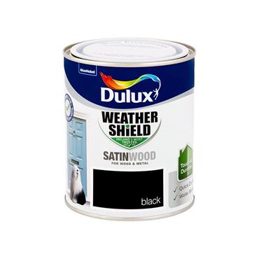 Dulux W/shield Satin Black 750ml