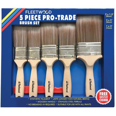 Fleetwood Pro Trade Paint Brush Set 5Pce