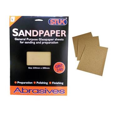 Stuk Sandpaper 240 Grit Extra Fine
