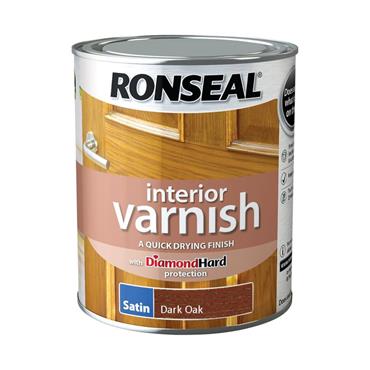 Ronseal Q/Dry Varnish Satin Dark Oak 750ml