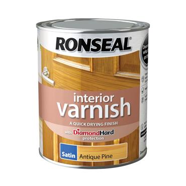 Ronseal Q/Dry Varnish Satn Antique Pine 750ml